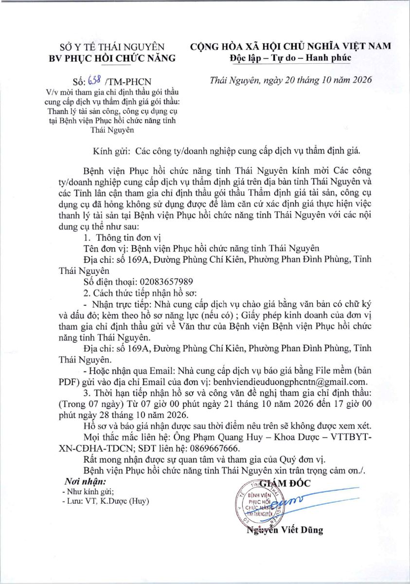 Mời tham gia chỉ định thầu gói thầu cung cấp dịch vụ thẩm đính giá gói thầu: thanh lý tài sản công, công cụ dụng cụ 