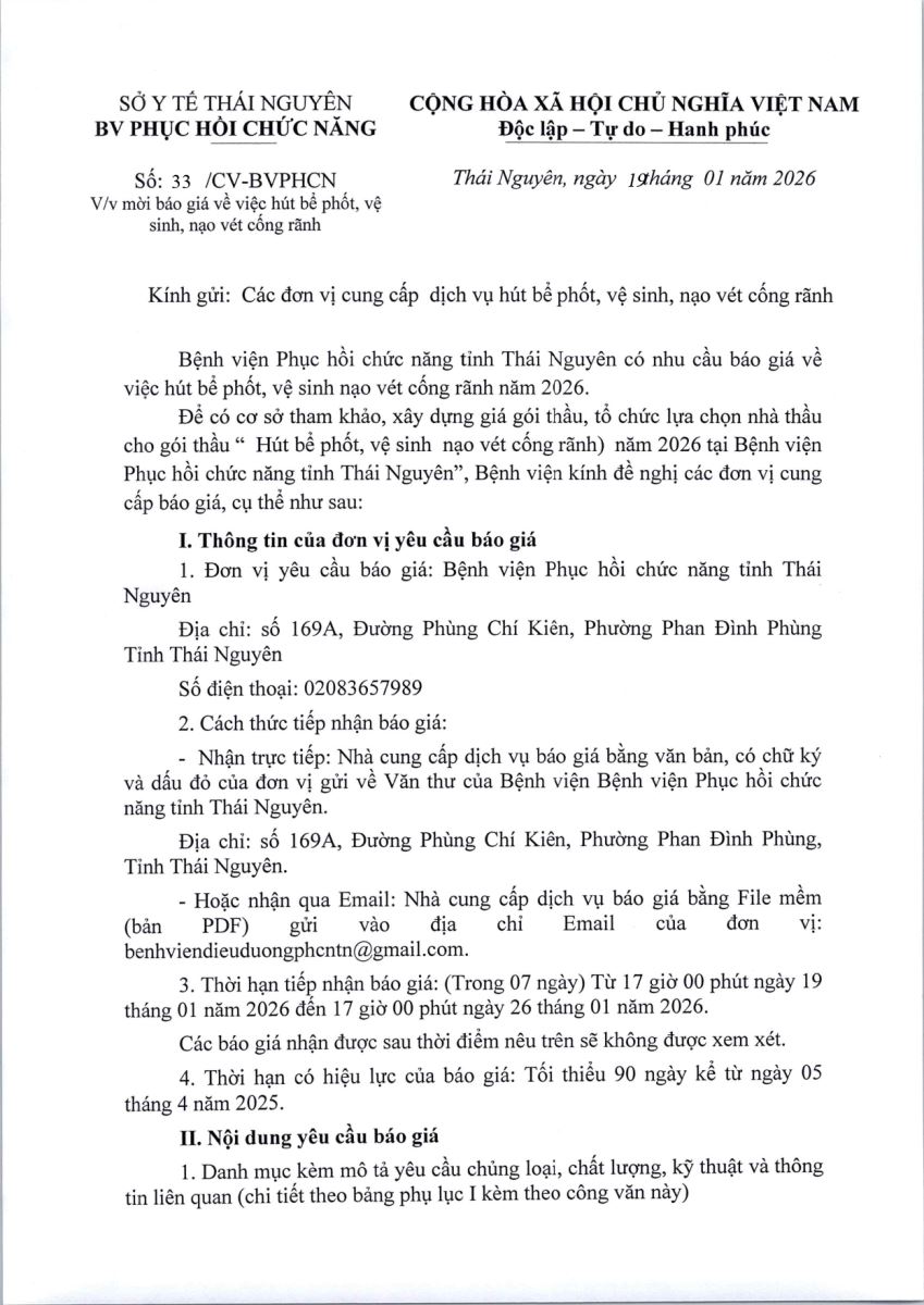 Thông báo mời báo giá hút bể phết, vệ sinh, nạo vết cống rãnh